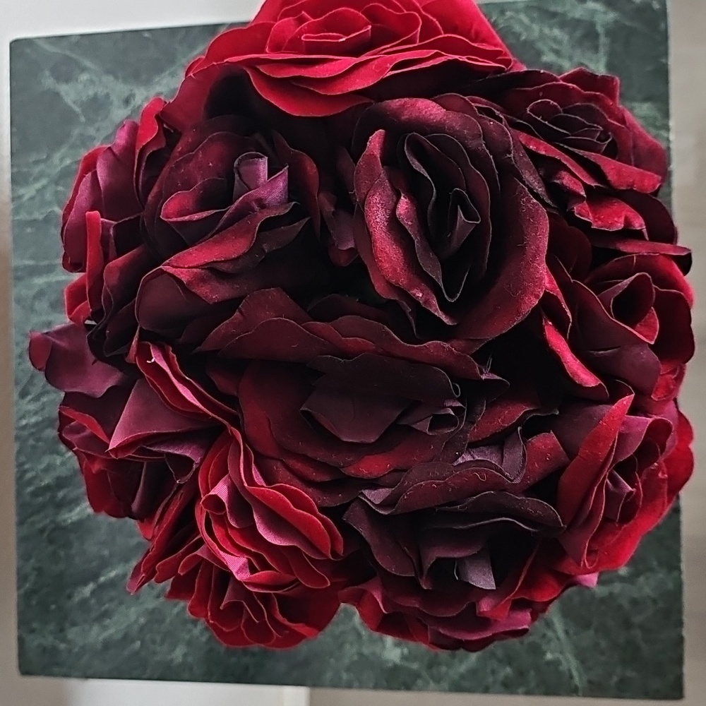Luxurious Red Faux Floral Accent Bouquet - Picture 2 of 4